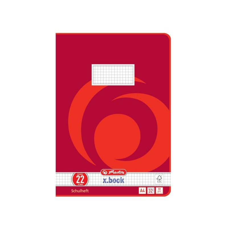 herlitz Schulheft x.book, DIN A4, Lineatur 22 / kariert-0