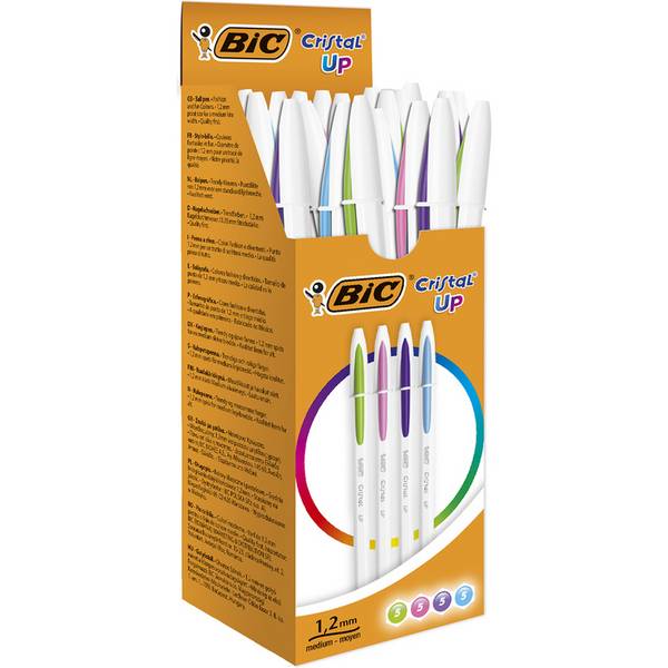 BIC Kugelschreiber Cristal Up Fashion, farbig sortiert, 20er
