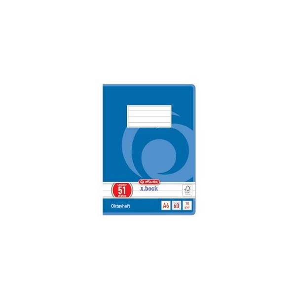 herlitz Oktavheft x.book, DIN A6, liniert, 70 g/qm, 60 Blatt