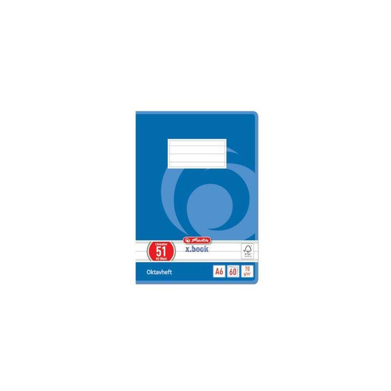herlitz Oktavheft x.book, DIN A6, liniert, 70 g/qm, 60 Blatt-0