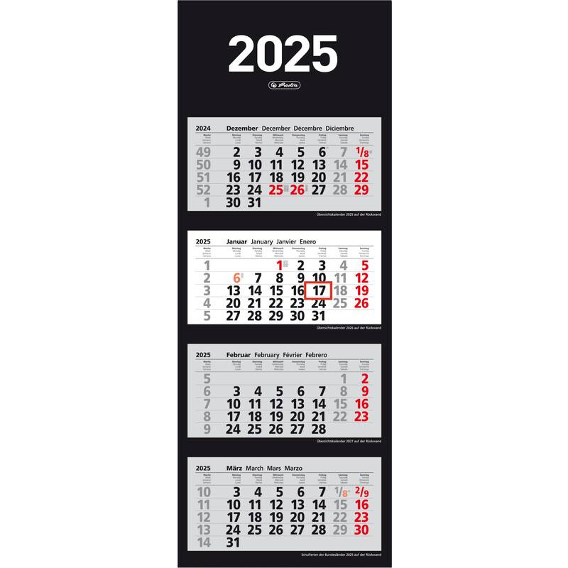herlitz 4-Monats-Wandkalender 2027