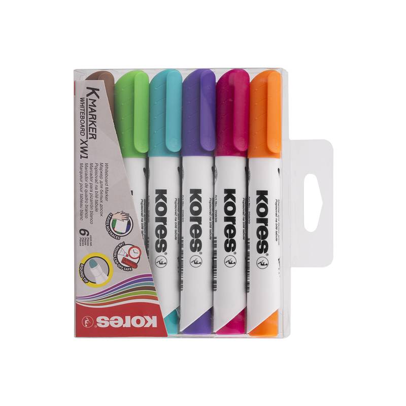 Kores Whiteboard-Marker K MARKER XW1, Rundspitze, 6er Etui-0
