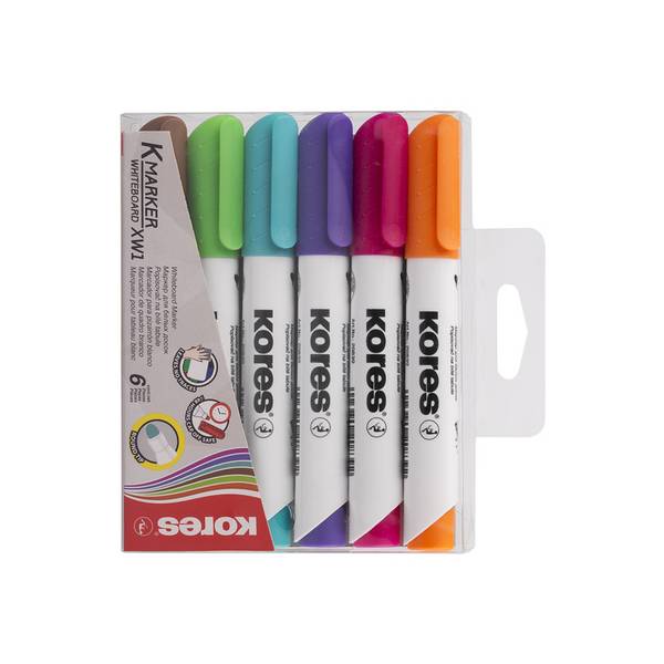Kores Whiteboard-Marker K MARKER XW1, Rundspitze, 6er Etui