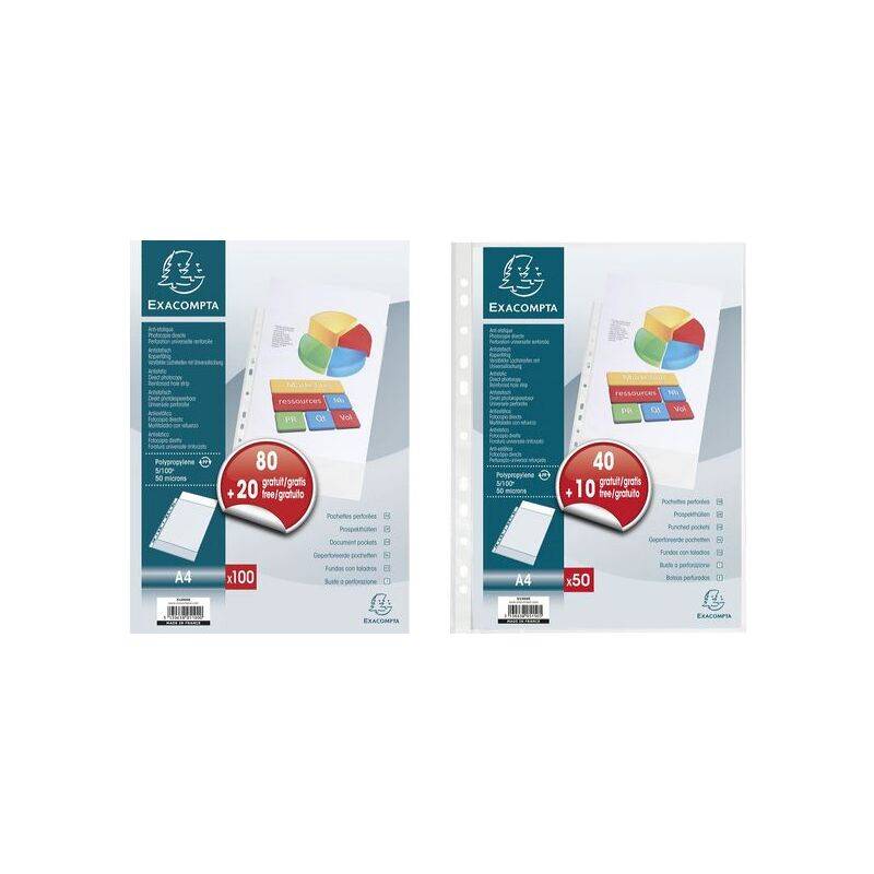 EXACOMPTA Prospekthülle, DIN A4, PP, Promopack 40+10 gratis-0
