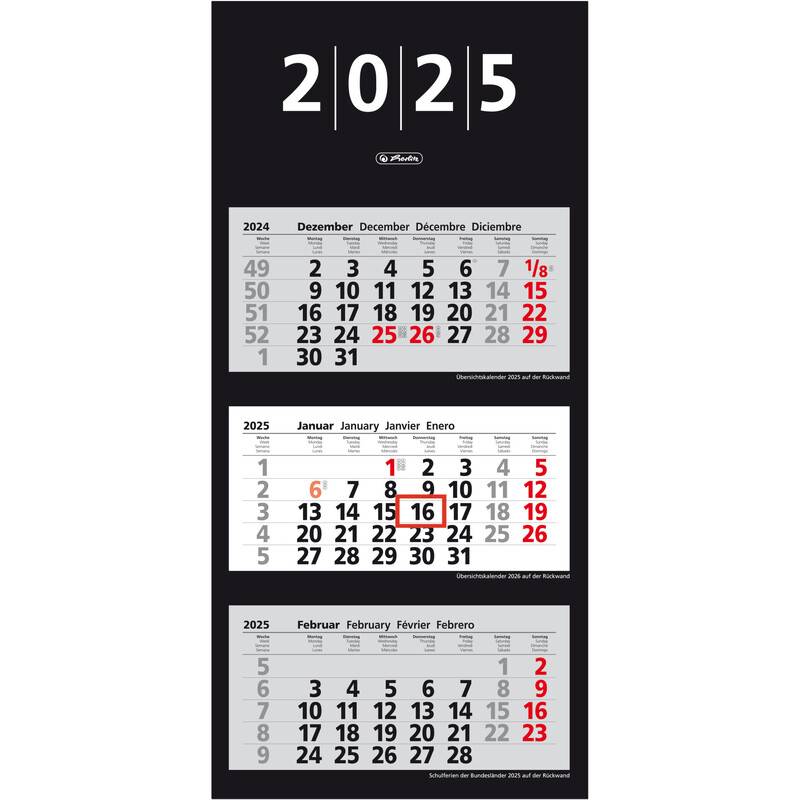 herlitz 3-Monats-Wandkalender 2027-0