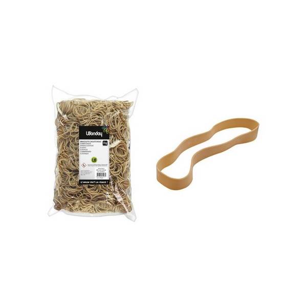 Wonday Gummibänder, natur, Breite: 5 mm, Großpackung