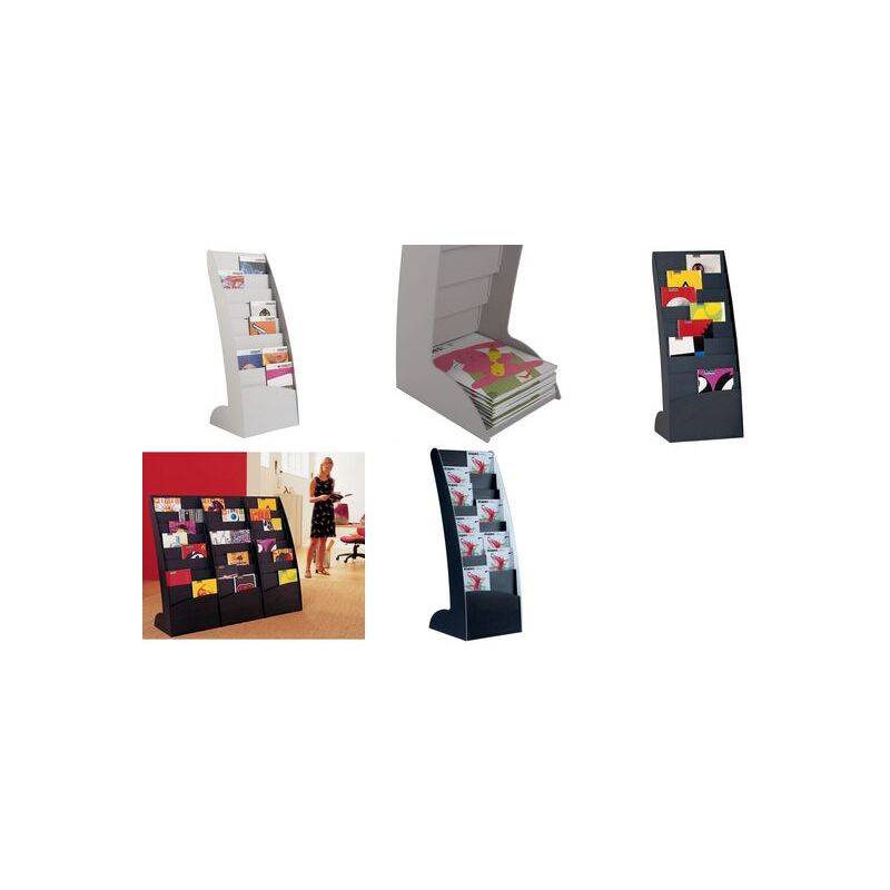 PAPERFLOW Prospektständer Courbo, 8 Fächer, schwarz-0