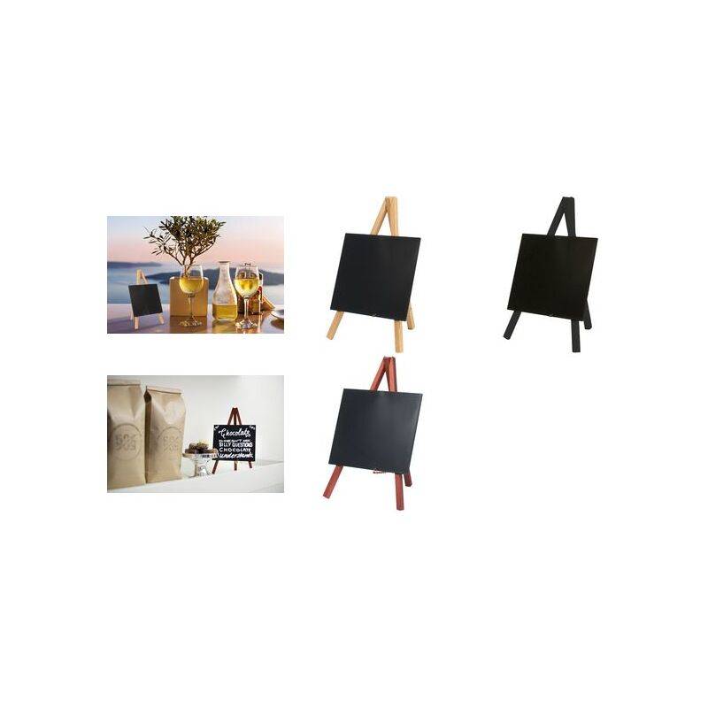Securit Tisch-Kreidetafel MINI mit Staffelei, buche-0