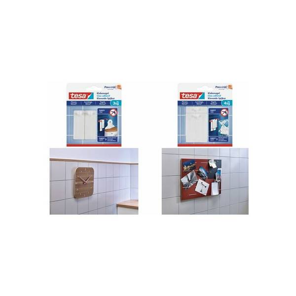 tesa Powerstrips Klebenagel für Fliesen und Metall, 3,0 kg