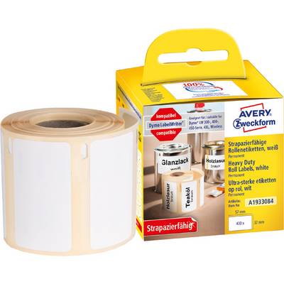 Avery Zweckform Folie - permanenter Klebstoff - weiß - 57 x 32 mm 400 Etikett(en) (1 Rolle(n)-0