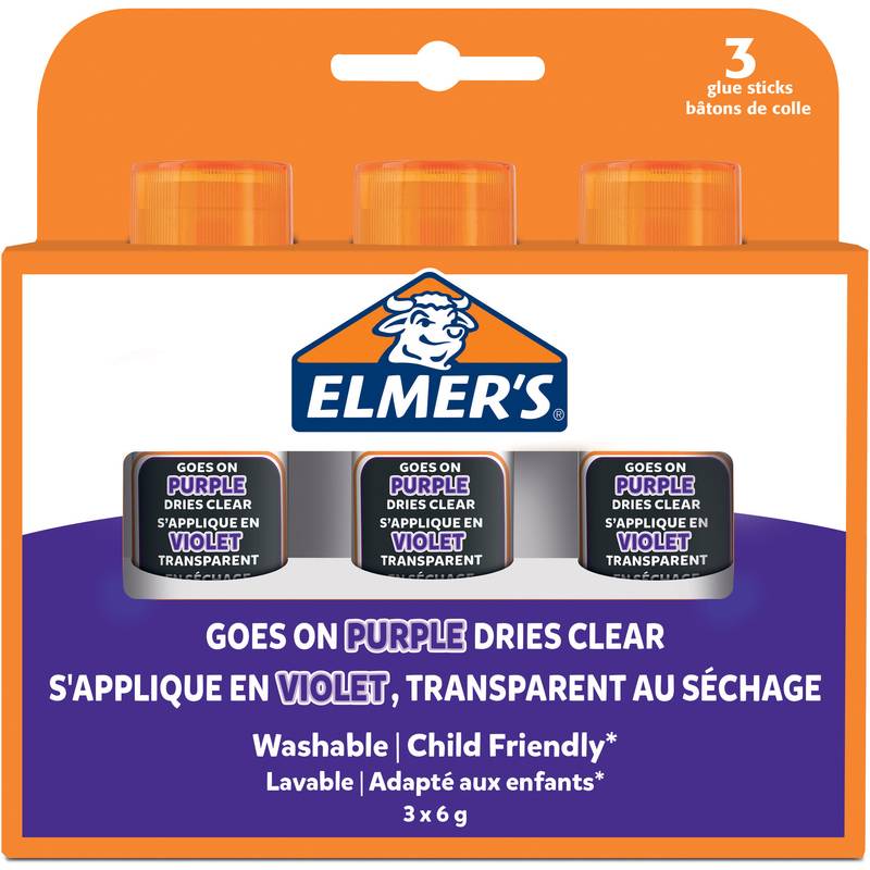 ELMER'S Klebestift Disappearing Purple, 6 g, 3er Blister-0