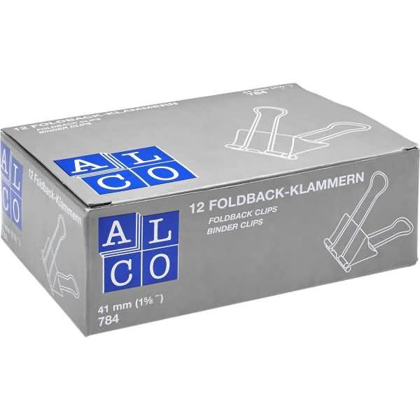 Foldbackklammer Metall vernickelt 41mm weiß VE=12 Stück