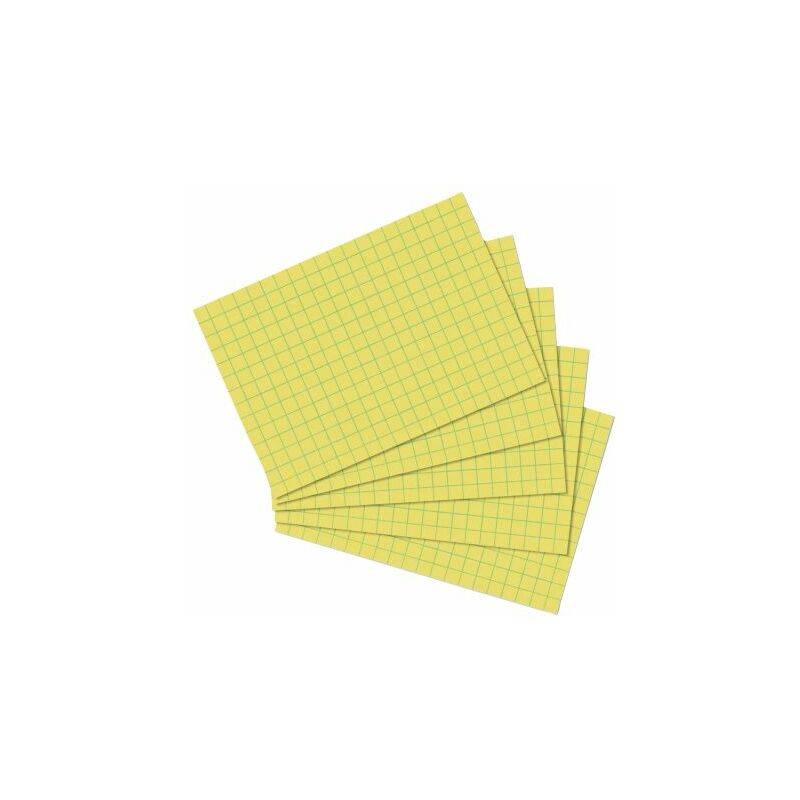 herlitz Karteikarten, DIN A7, kariert, gelb-0