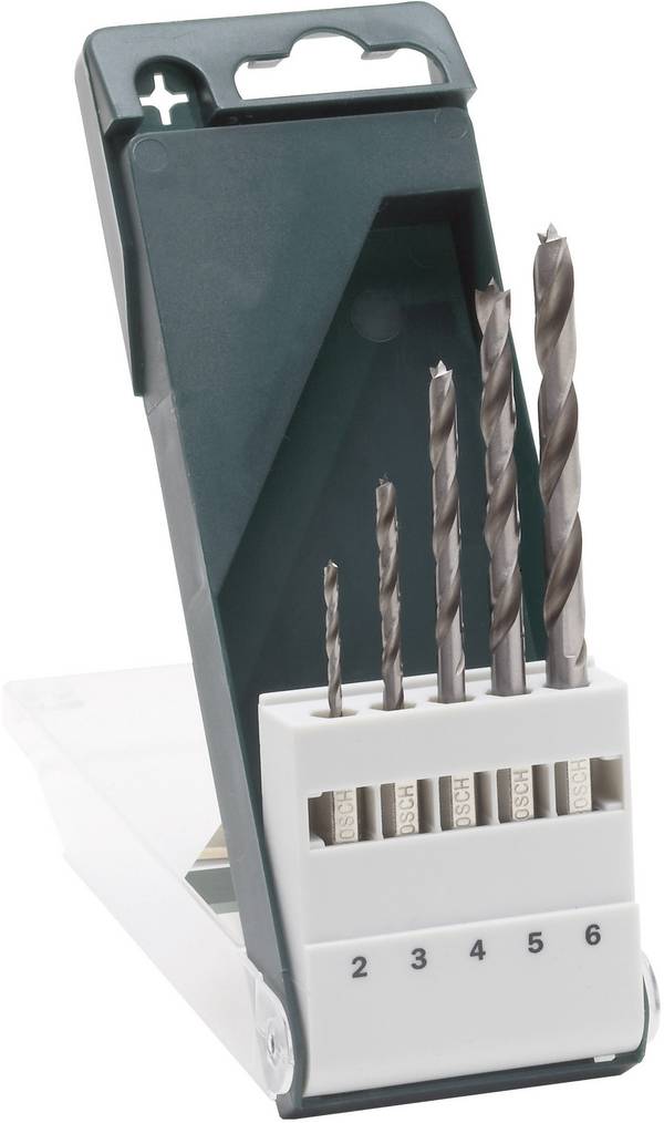 Bosch Accessories 2609255326 Holz-Spiralbohrer-Set 5teilig 2 mm, 3 mm, 4 mm, 5 mm, 6 mm 1/4" (6.3 mm) 1 Set