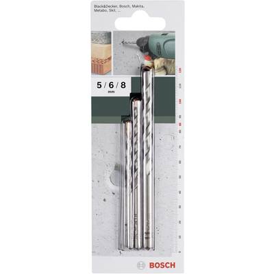 Bosch Accessories  2609255416 Hartmetall Beton-Spiralbohrer-Set 3teilig 5 mm, 6 mm, 8 mm  Zylinderschaft 1 Set