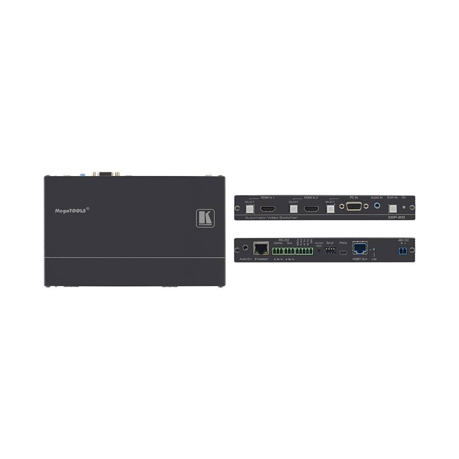 KRAMER DIP-20 - 4K UHD HDMI/VGA HDBaseT-Sender & Step-In Steuerungsmodul (4K@60Hz | 4:2:0 | HDBaseT 2.0 | HDCP 2.2 |-0