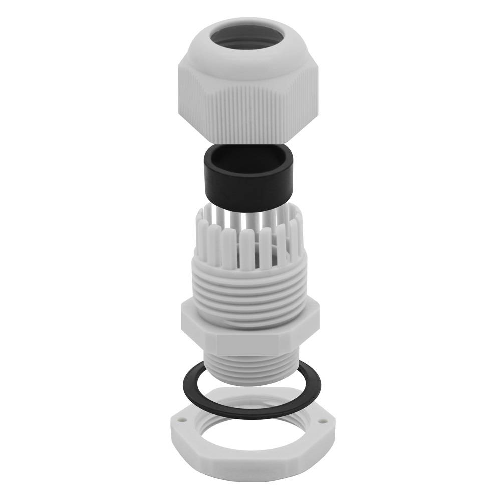 10x ARLI Kabelverschraubungen IP68 Grau M20 x 1,5 mm mit metrischem Anschlussgewinde und Gegenmutter-1