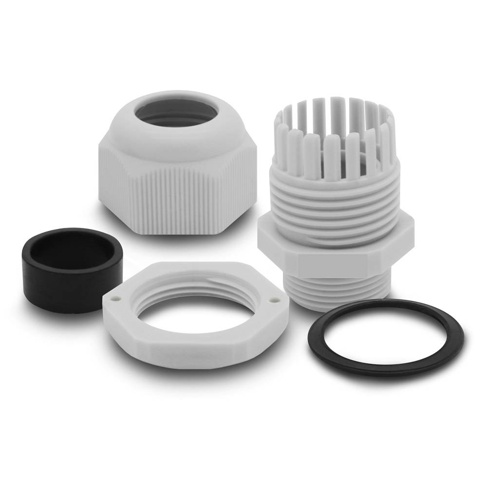 10x ARLI Kabelverschraubungen IP68 Grau M20 x 1,5 mm mit metrischem Anschlussgewinde und Gegenmutter-2