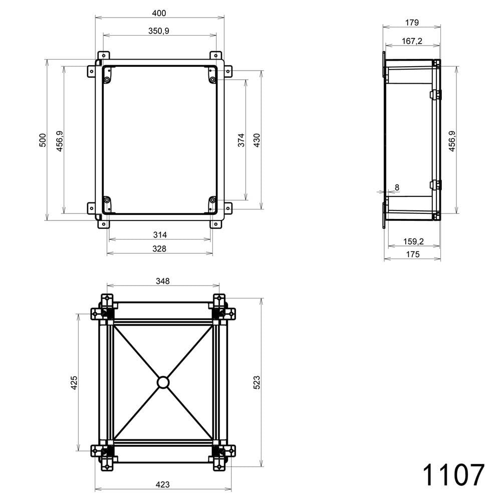 Symbolbild für Schaltschrank IP65 ABS Kunststoff Gehäuse 400x500x175 mm mit Montageplatte Verteilerkasten