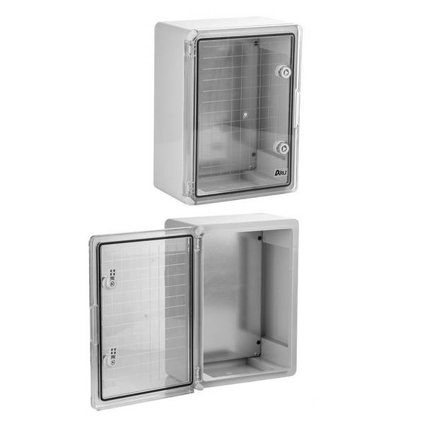 Schaltschrank IP65 Kunststoff Gehäuse mit Sichttür 300x400x165 mm inkl. Montageplatte Verteilerkasten
