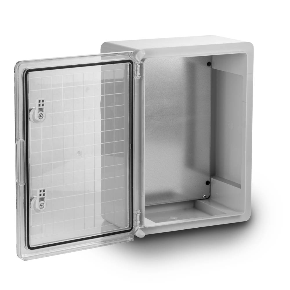 Schaltschrank IP65 Kunststoff Gehäuse mit Sichttür 300x400x165 mm inkl. Montageplatte Verteilerkasten-2
