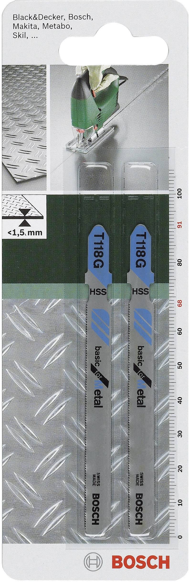 BOSCH Stichsägeblatt HSS, T 118 G 91 mm, 2 St. Sägeblatt (2609256731)