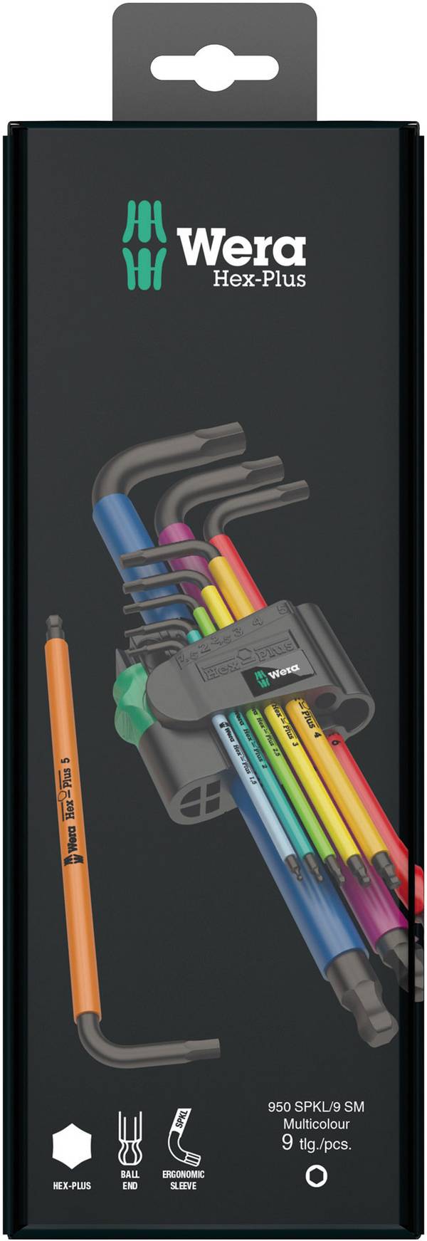 Wera 950 SPKL/9 SM N Innen-Sechskant Winkelschraubendreher-Set 1.5 mm, 2 mm, 2.5 mm, 3 mm, 4 mm, 5 mm, 6 mm, 8 mm, 10 mm   9teilig