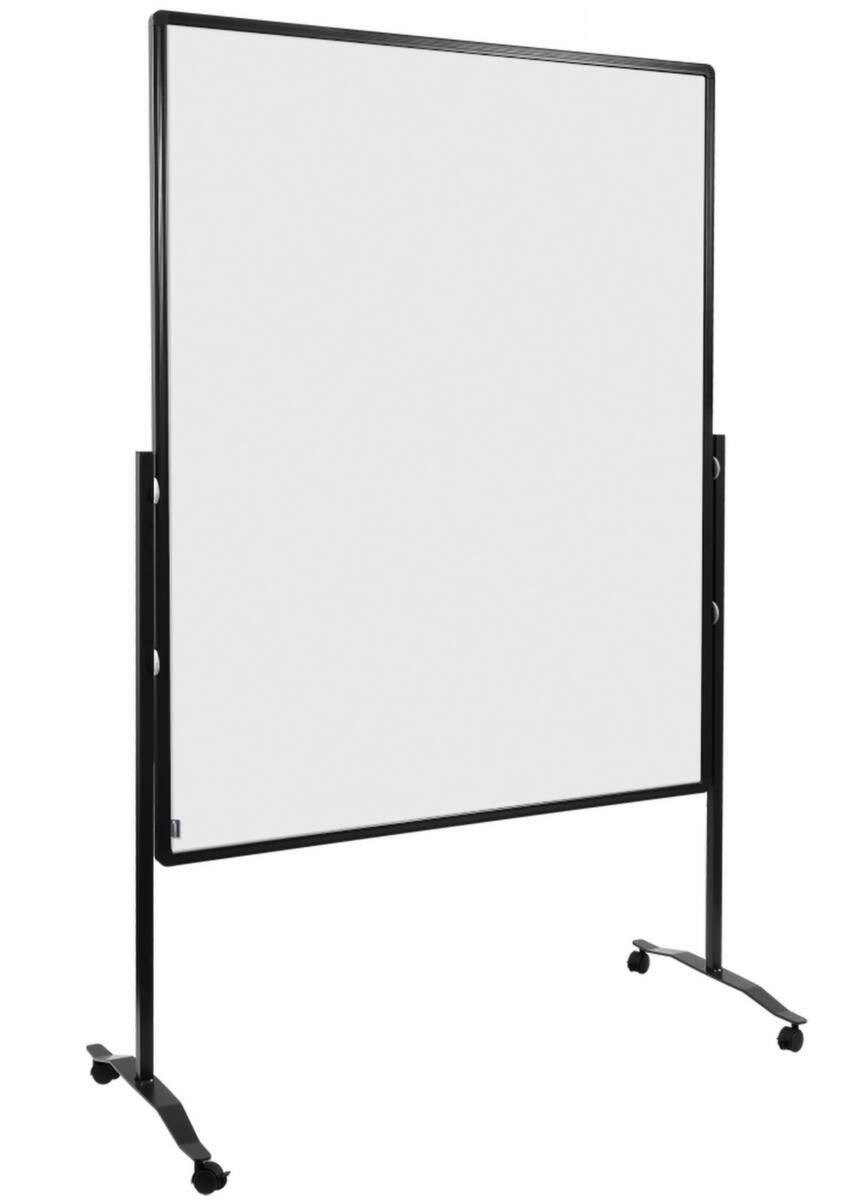 Moderationswand,f. Stellwand,Wand HxB 1500x1200mm,Wand Hartschaumplatte,weiß,Gestell schwarz,4 Rollen m. Feststellern-0
