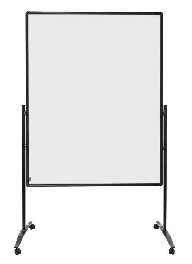Moderationswand,f. Stellwand,Wand HxB 1500x1200mm,Wand Hartschaumplatte,weiß,Gestell schwarz,4 Rollen m. Feststellern-2