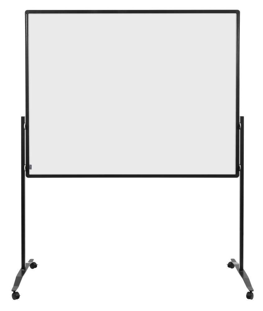 Moderationswand,f. Stellwand,Wand HxB 1500x1200mm,Wand Hartschaumplatte,weiß,Gestell schwarz,4 Rollen m. Feststellern-3