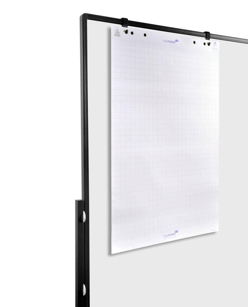 Moderationswand,f. Stellwand,Wand HxB 1500x1200mm,Wand Hartschaumplatte,weiß,Gestell schwarz,4 Rollen m. Feststellern-4