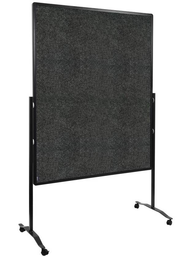 Moderationswand,f. Stellwand,Wand HxB 1500x1200mm,Wand Hartschaumplatte,anthrazit,Gestell schwarz