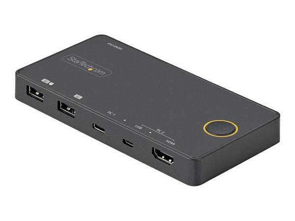 StarTech.com 2 Port Hybrid KVM Switch HDMI + USB-A & USB-C - 4K 60Hz HDMI 2.0 Mo