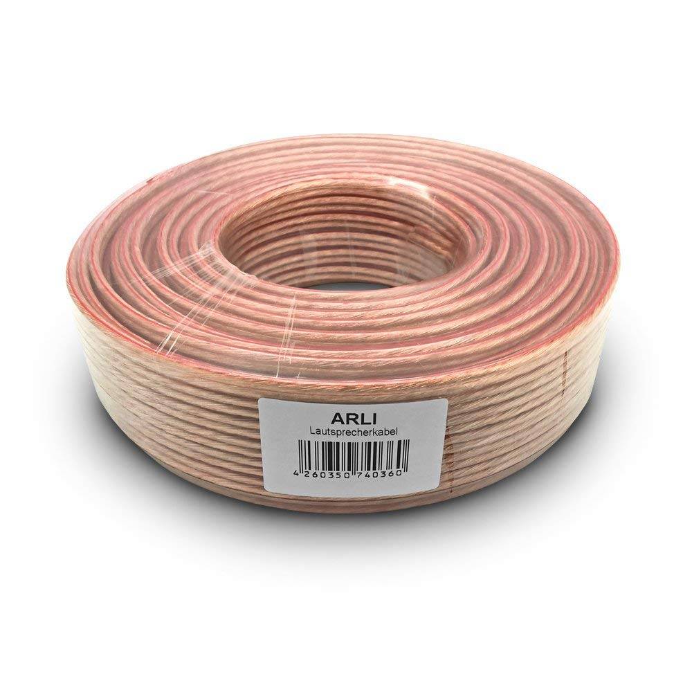 100m Lautsprecherkabel transparent – 2 x 1,5 mm² CCA flexibel mit Metermarkierung für HiFi PA Auto Boxen-2