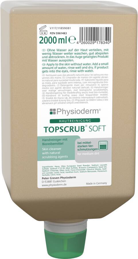 Handreiniger TOPSCRUB® SOFT 14127-003 Inhalt 2 l Ausführung unparfümiert Gebinde Varioflasche geeignet für Spender VARIO-0