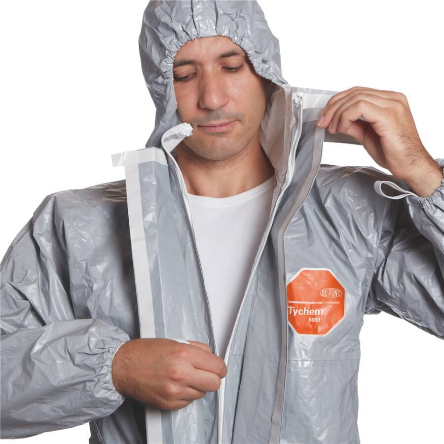 Tychem® 6000 F D13495126 Größe L Farbe grau Ausführung mit Füßlingen-3