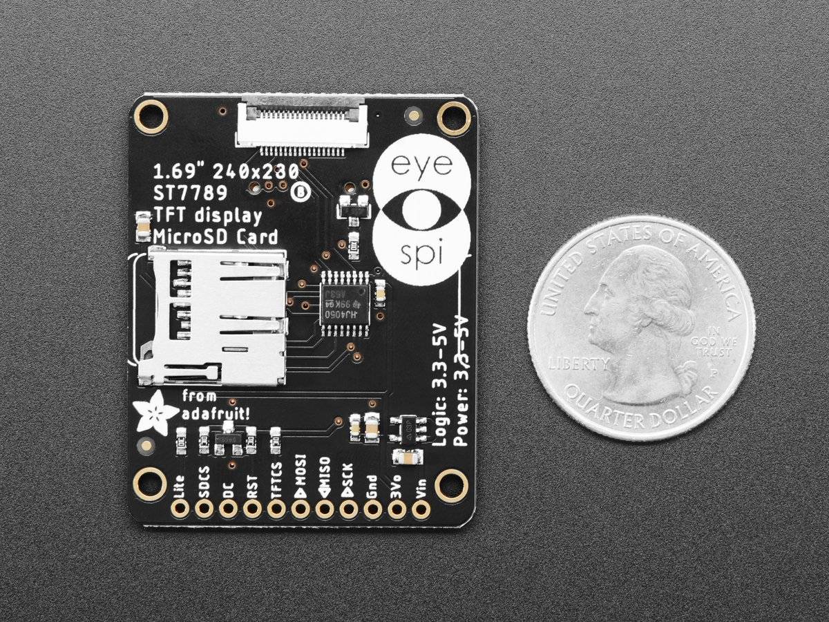 Adafruit 1.69inch 280x240 Round Rectangle Color IPS TFT Display for Arduino-6