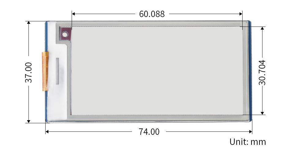 WaveShare 2.66inch E-Paper E-Ink Display Module (B) for Raspberry Pi Pico, 296×152, Red / Black / White, SPI-4