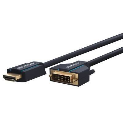 Clicktronic 70340 DVI auf HDMI™ Adapterkabel WQXGA @ 60 Hz Monitorkabel Schirmung OFC-Leiter DVI-D Stecker 1.00 m, Grau