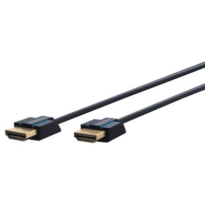 Clicktronic 70701 Ultra-Slim High-Speed-HDMI™-Kabel mit Ethernet, UHD 4K @ 60 Hz Monitorkabel, Schirmung, 0.50 m, Grau