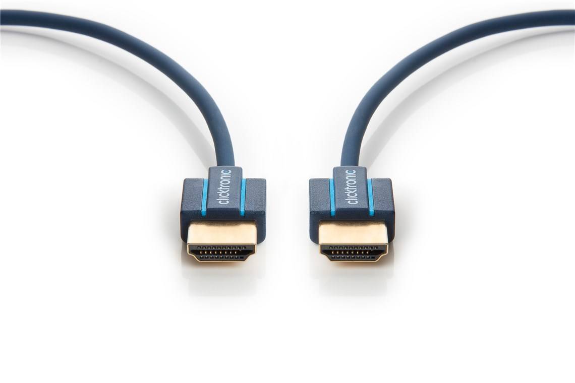 Clicktronic 70701 Ultra-Slim High-Speed-HDMI™-Kabel mit Ethernet, UHD 4K @ 60 Hz Monitorkabel, Schirmung, 0.50 m, Grau-1