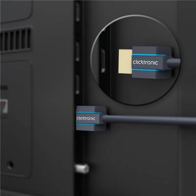 Clicktronic 70701 Ultra-Slim High-Speed-HDMI™-Kabel mit Ethernet, UHD 4K @ 60 Hz Monitorkabel, Schirmung, 0.50 m, Grau-2