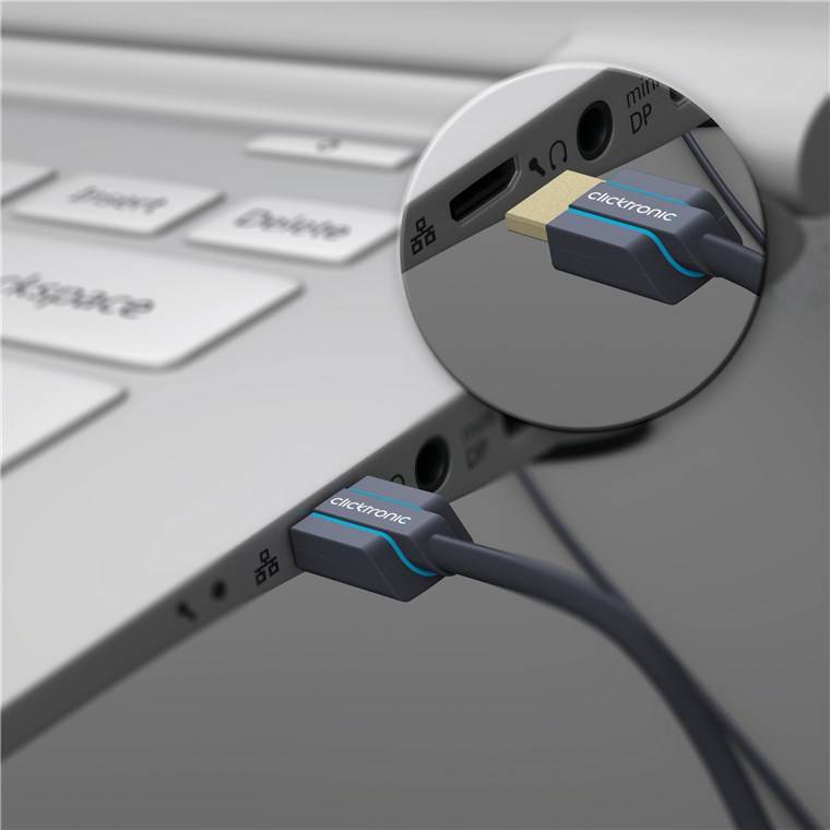 Clicktronic 70705 Ultra-Slim High-Speed-HDMI™-Kabel mit Ethernet, UHD 4K @ 60 Hz Monitorkabel, Schirmung, 3.00 m, Grau-5