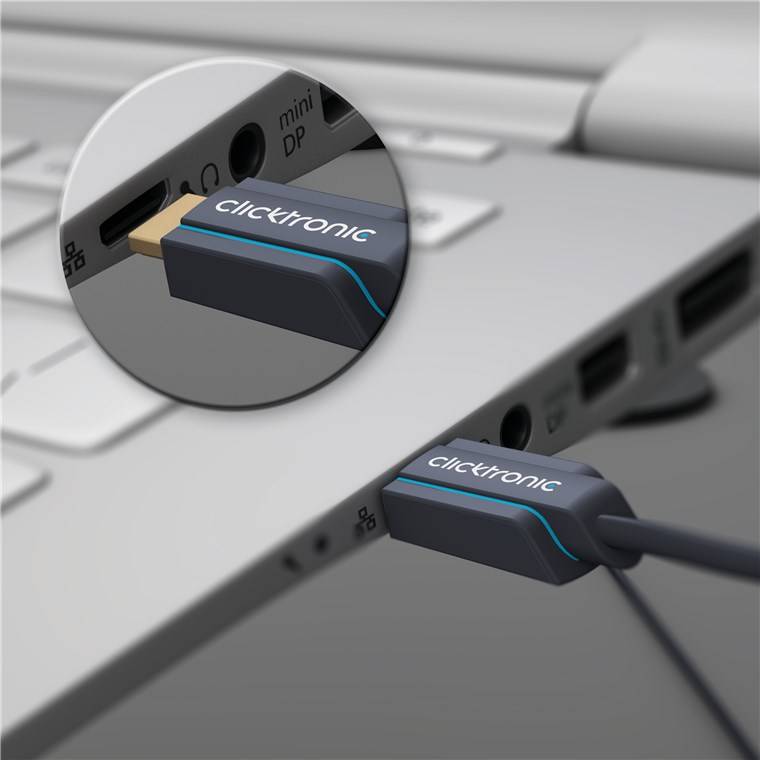 Clicktronic 70305 Premium-High-Speed-HDMI™-Kabel mit Ethernet, UHD 4K @ 60 Hz Monitorkabel, Schirmung, 5.00 m, Grau-6