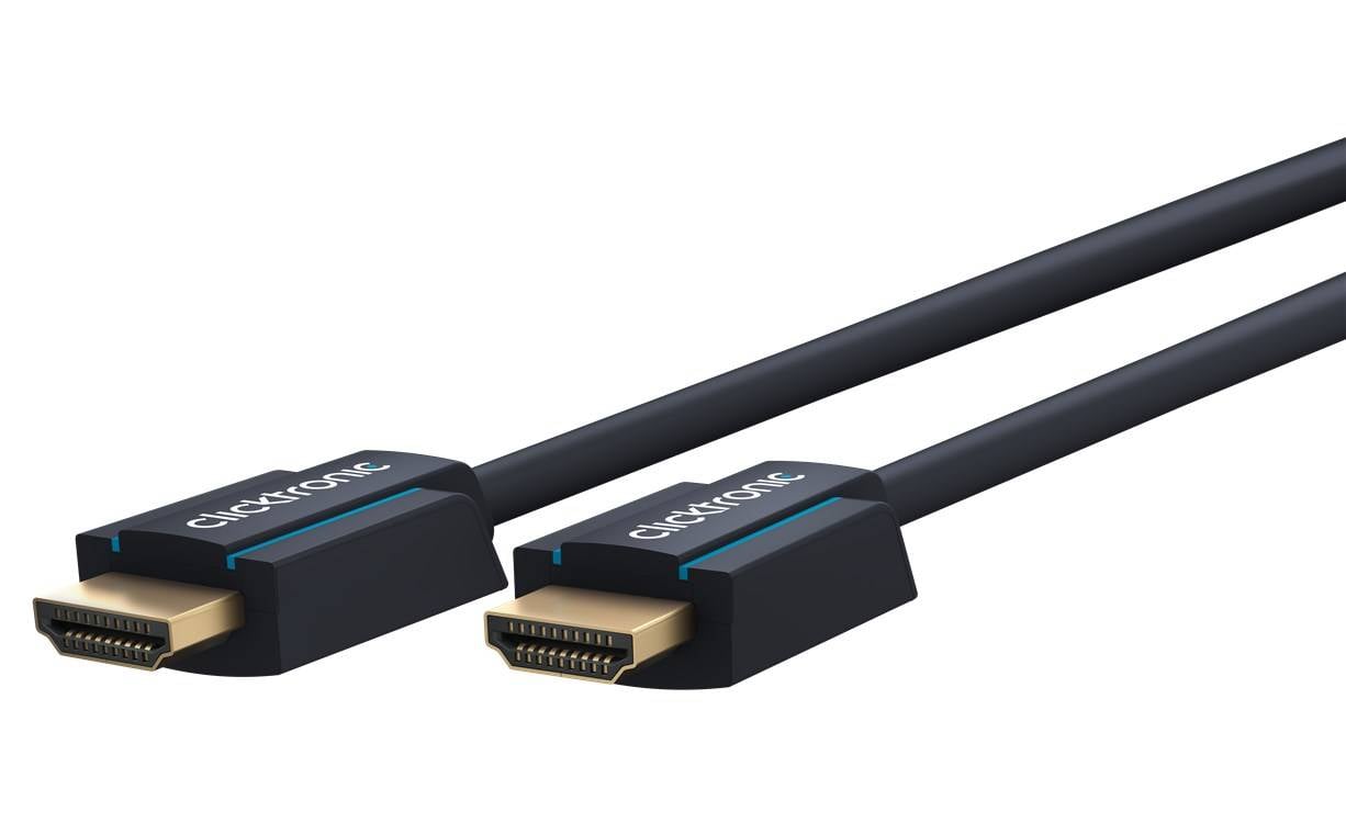 Clicktronic 70306 High-Speed-HDMI™-Kabel mit Ethernet, UHD 4K @ 60 Hz Monitorkabel Schirmung HDMI™-Stecker 7.50 m, Grau-0
