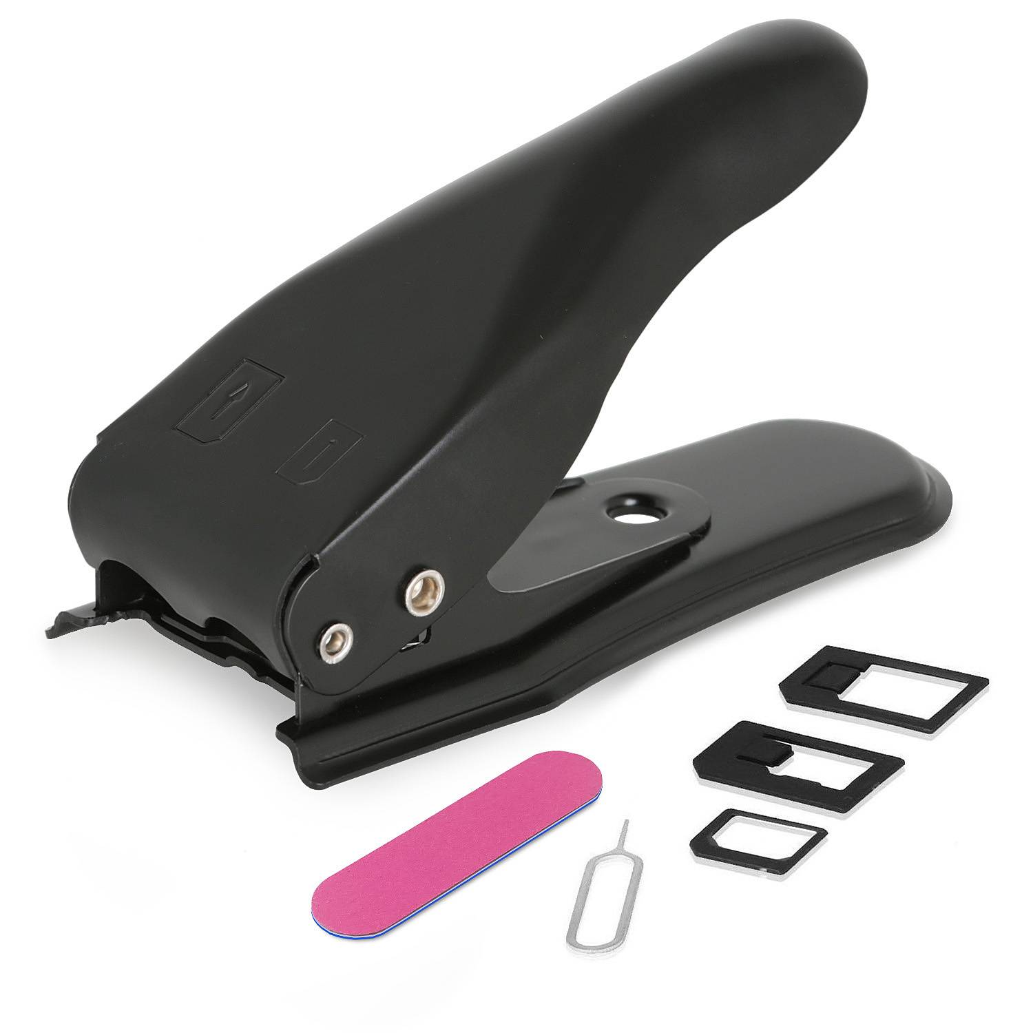 Wicked Chili Dual Simkarten Stanzer 4 in 1, Sim Karten Stanze mit Adapter Set (Nano, Micro, Standard, Pin Nadel, Feile)