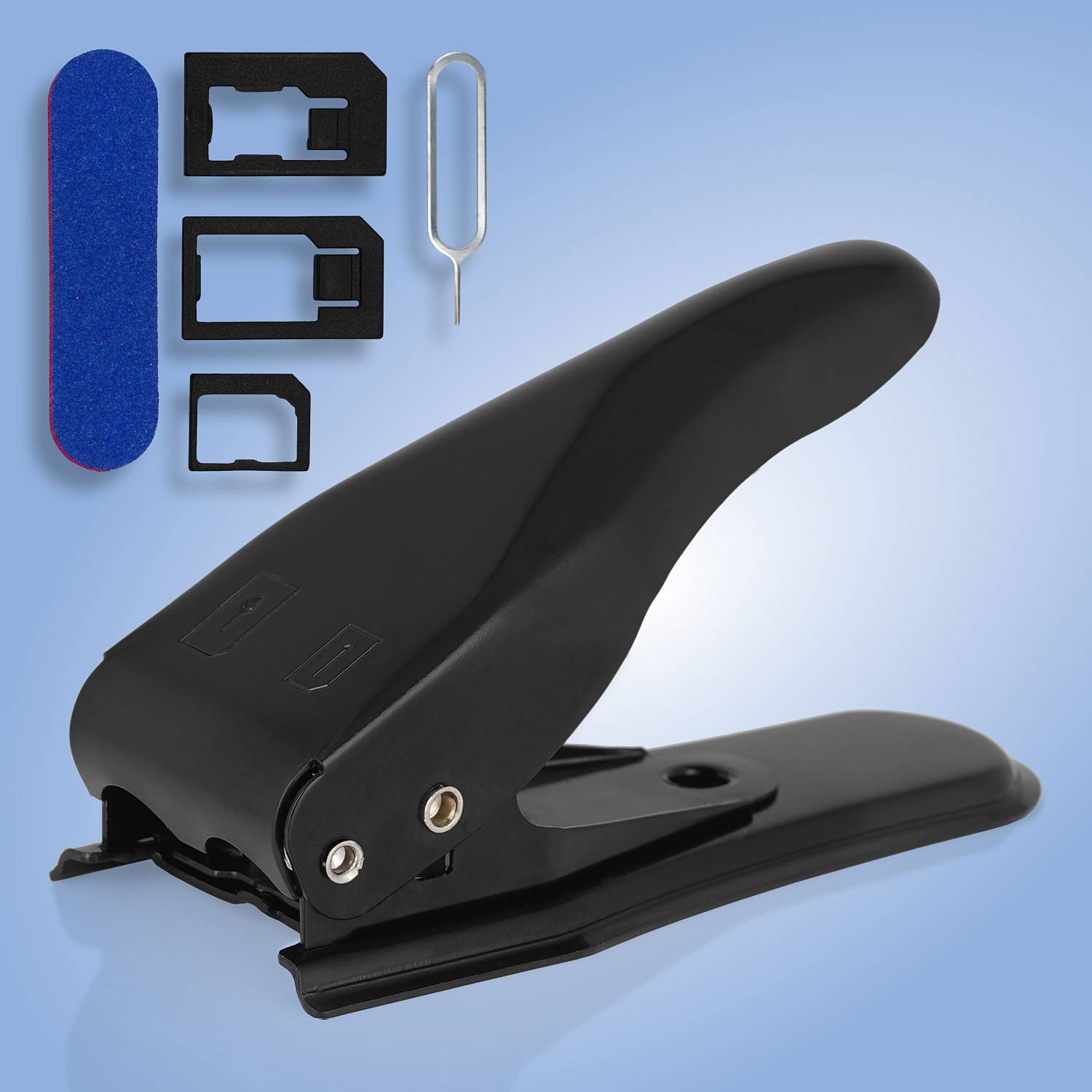 Wicked Chili Dual Simkarten Stanzer 4 in 1, Sim Karten Stanze mit Adapter Set (Nano, Micro, Standard, Pin Nadel, Feile)-3