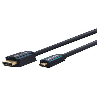 Clicktronic 70330 HDMI™ auf Micro-HDMI™ Adapterkabel, UHD 4K @ 30 Hz Monitorkabel, Schirmung, OFC-Leiter, 5.00 m, Grau