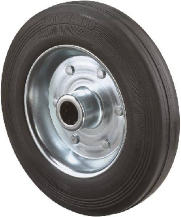 Gummirad - Stahlfelge - Rollenlager - Rad-Ø 200 mm - Tragkraft 205 kg
