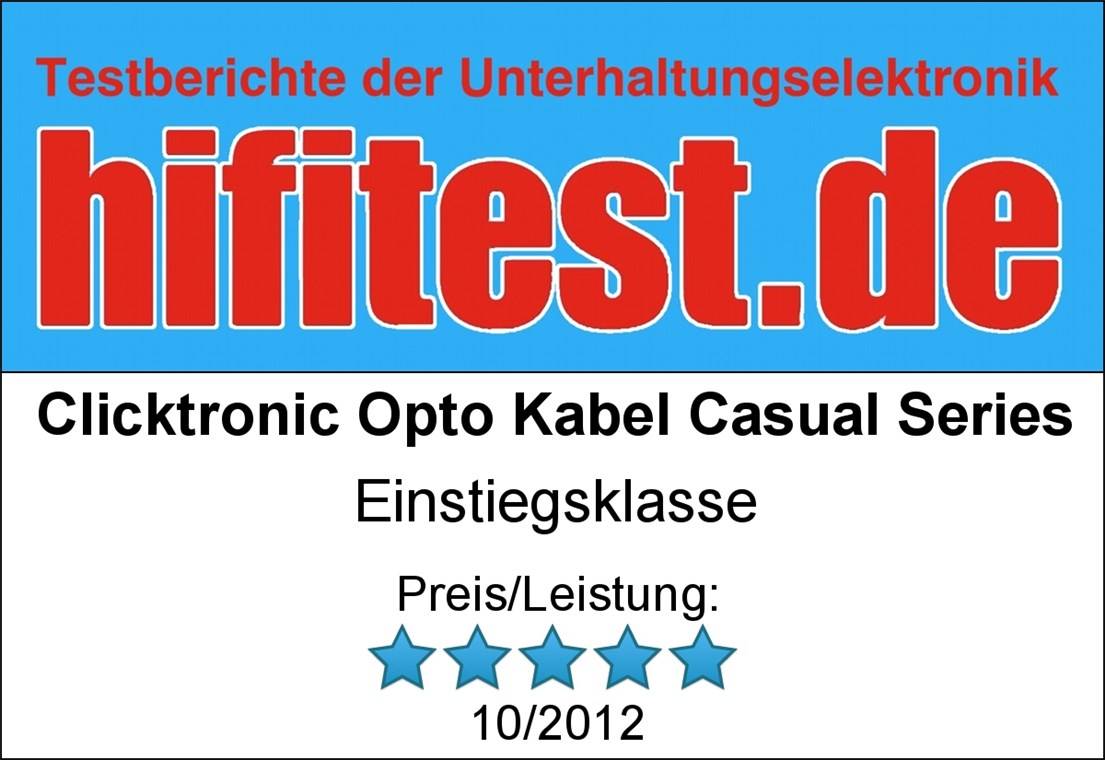 Preisbild für Clicktronic 70366 Toslink Kabel Audio POF Optisches Kabel Polymer Lichtwellenleiter Audiokabel Optical Cable Grau 1m